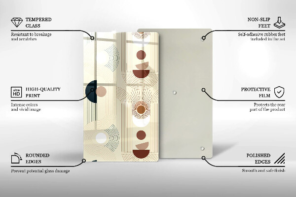 Tagliere in vetro Forme geometriche boho