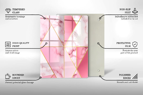 Tagliere in vetro Forme geometriche boho