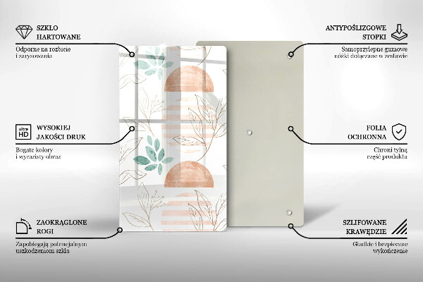 Tagliere in vetro Modello di foglie Boho