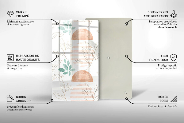 Tagliere in vetro Modello di foglie Boho