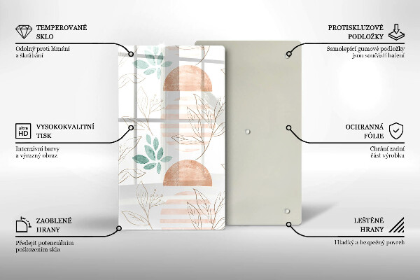 Tagliere in vetro Modello di foglie Boho