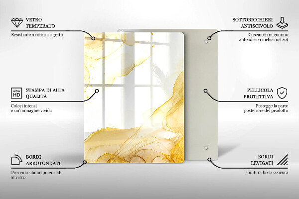 Tagliere in vetro Modello di foglie Boho