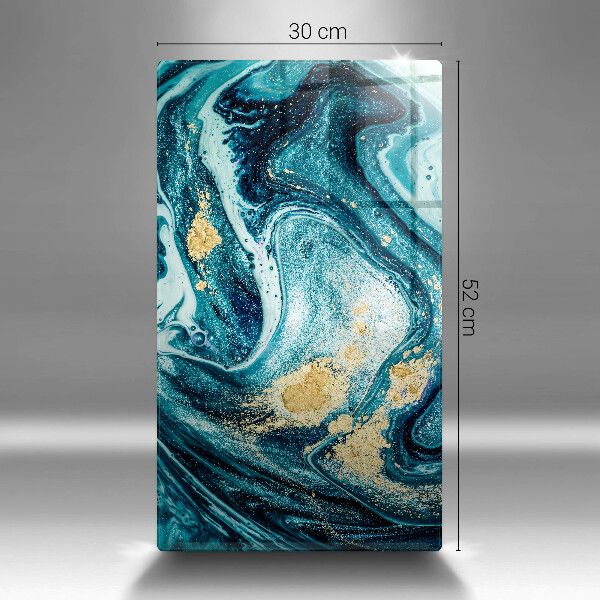 Tagliere in vetro Astrazione dell'oro blu