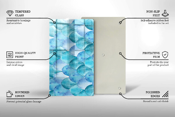 Tagliere in vetro Scaglie di acquerello