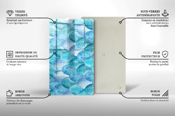 Tagliere in vetro Scaglie di acquerello