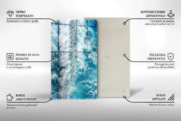 Tagliere in vetro Onde dell'acqua di mare