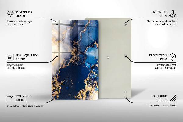 Tagliere in vetro Sfondo elegante e oro