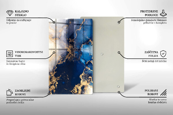 Tagliere in vetro Sfondo elegante e oro