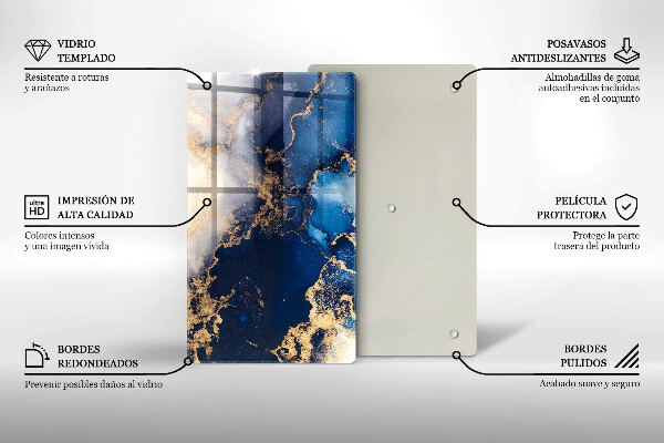 Tagliere in vetro Sfondo elegante e oro