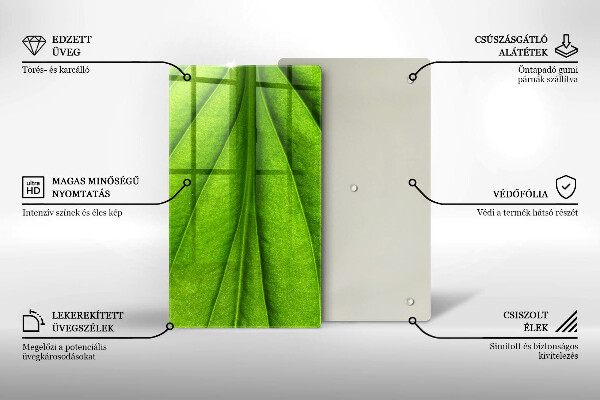 Tagliere in vetro Foglia della vena naturale