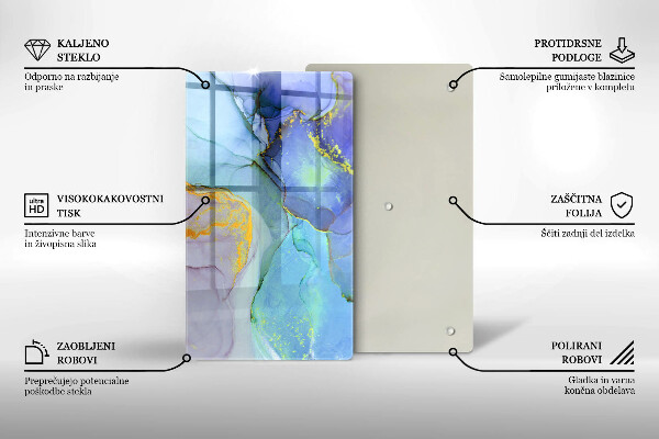 Tagliere in vetro Pietra d'oro incrinata
