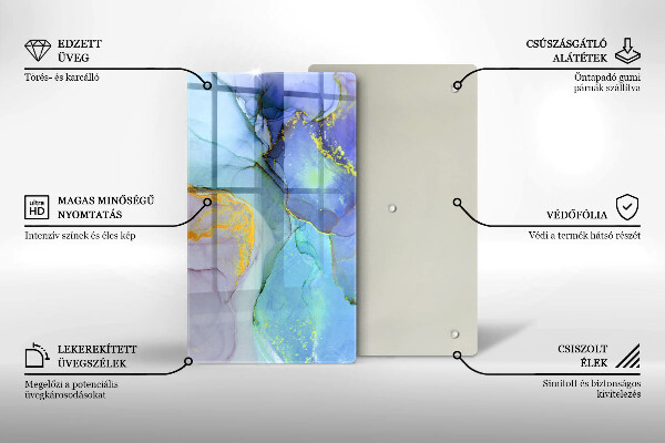 Tagliere in vetro Pietra d'oro incrinata