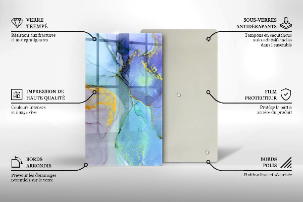Tagliere in vetro Pietra d'oro incrinata