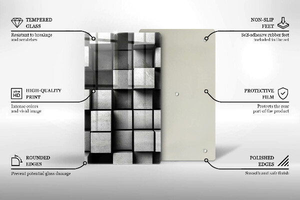 Tagliere in vetro Sfondo di geometria 3D