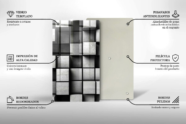 Tagliere in vetro Sfondo di geometria 3D