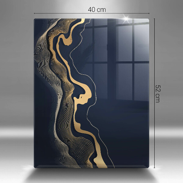 Tagliere in vetro Linee dorate astratte