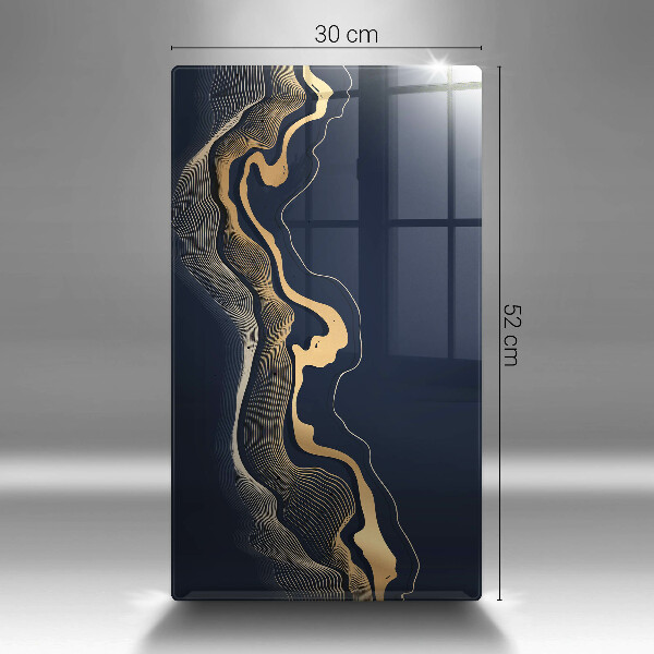 Tagliere in vetro Linee dorate astratte