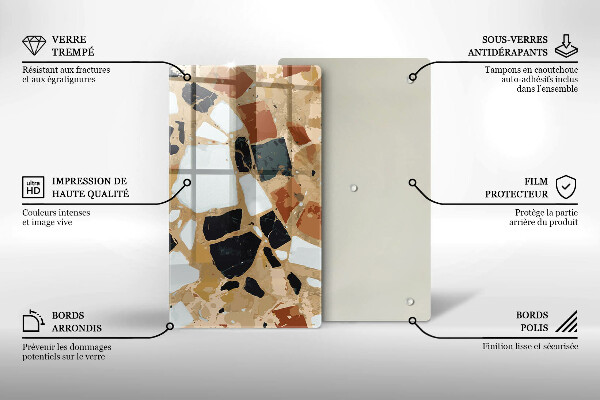 Tagliere in vetro Piatto con pietre decorative