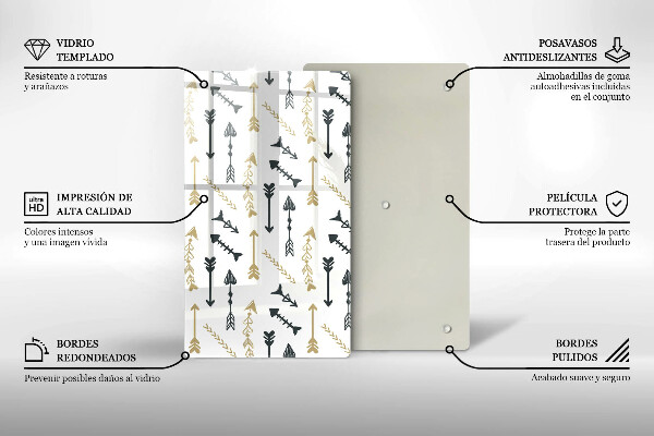 Tagliere in vetro Modello di frecce Boho