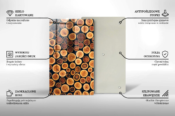 Tagliere in vetro Ceppi di alberi in legno