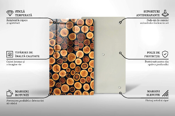 Tagliere in vetro Ceppi di alberi in legno