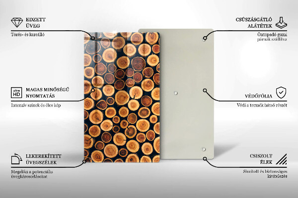 Tagliere in vetro Ceppi di alberi in legno