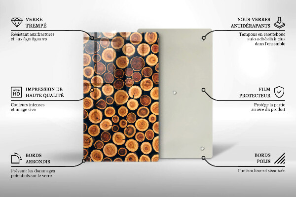 Tagliere in vetro Ceppi di alberi in legno