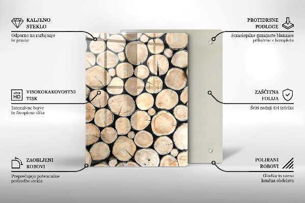 Tagliere in vetro Ceppi di alberi in legno