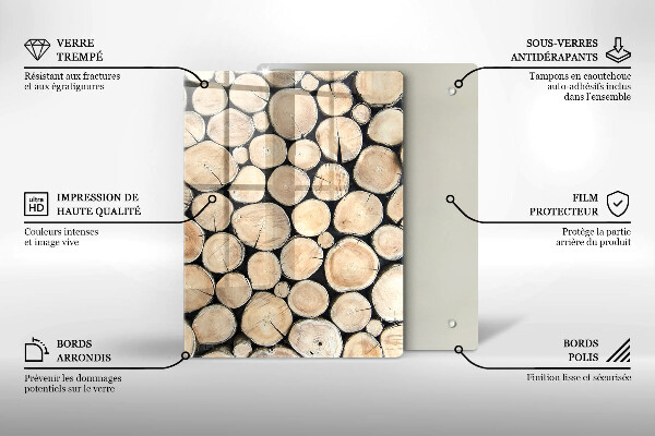 Tagliere in vetro Ceppi di alberi in legno