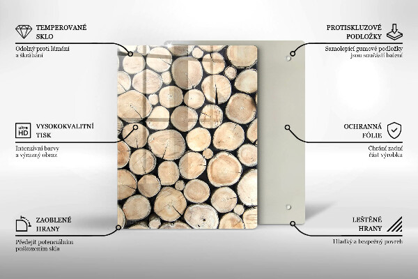 Tagliere in vetro Ceppi di alberi in legno