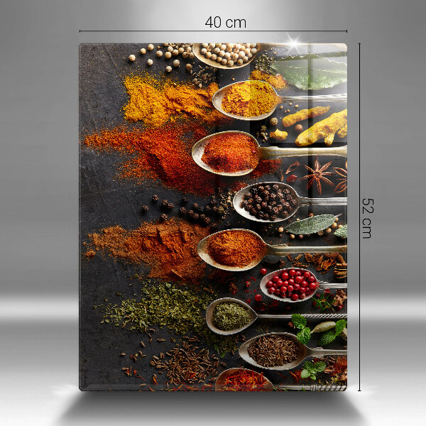 Tagliere in vetro Cucchiai con spezie