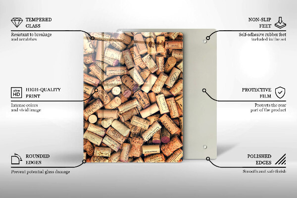 Tagliere in vetro Cucchiai con spezie