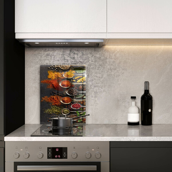 Tagliere in vetro Cucchiai con spezie