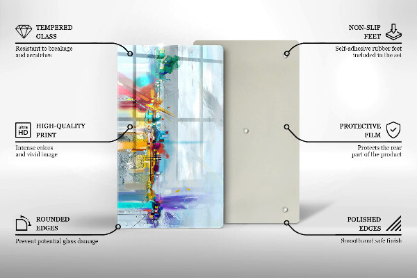 Tagliere in vetro Astrazione dipinta