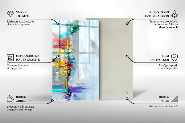 Tagliere in vetro Astrazione dipinta