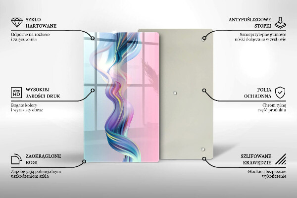 Tagliere in vetro Astrazione pastello