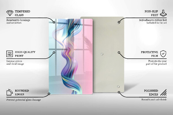 Tagliere in vetro Astrazione pastello