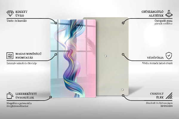 Tagliere in vetro Astrazione pastello