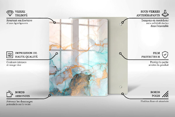 Tagliere in vetro Astrazione pastello