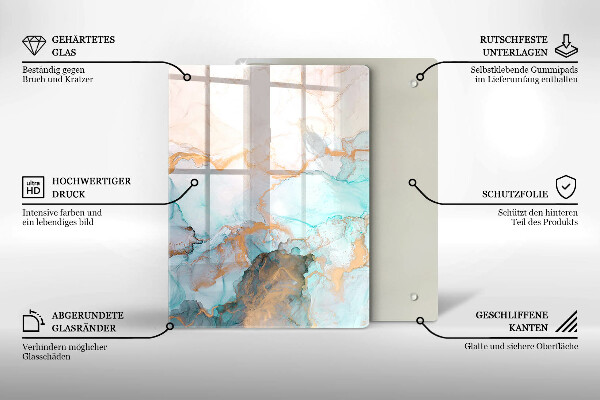 Tagliere in vetro Astrazione pastello