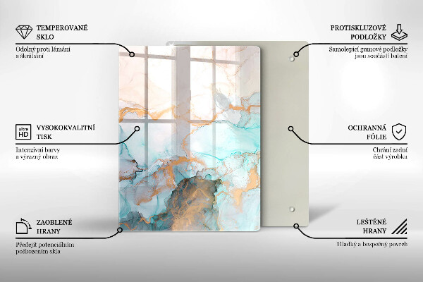 Tagliere in vetro Astrazione pastello