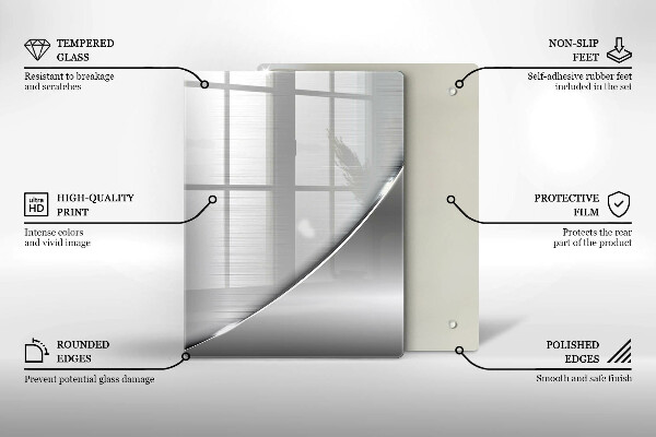 Tagliere in vetro Triangoli e acqua