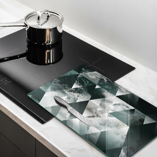 Tagliere in vetro Triangoli e acqua