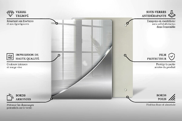 Tagliere in vetro Triangoli e acqua