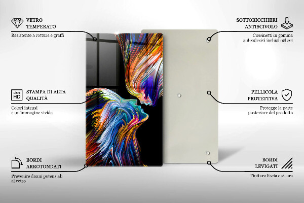 Tagliere in vetro Astrazione del bacio