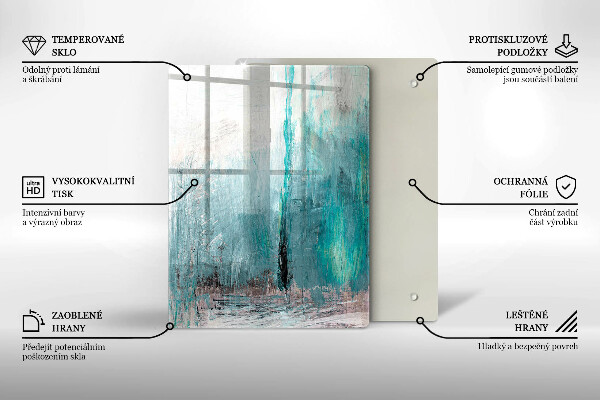 Tagliere in vetro Piume di pappagallo colorate