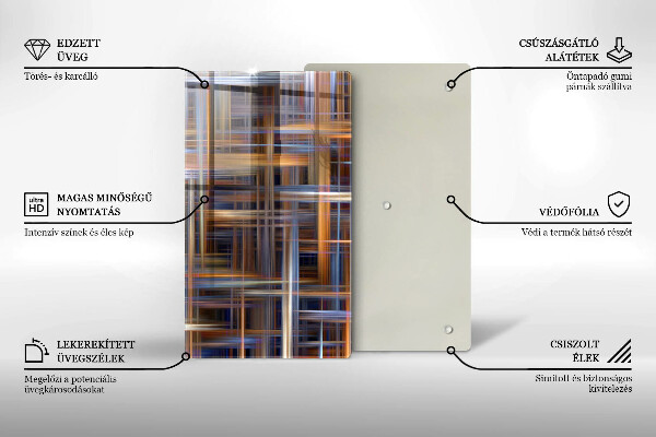 Tagliere in vetro Linee di pittura astratte