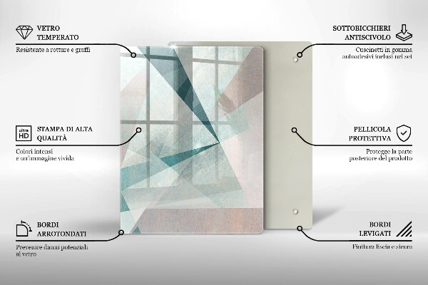 Tagliere in vetro Linee di pittura astratte