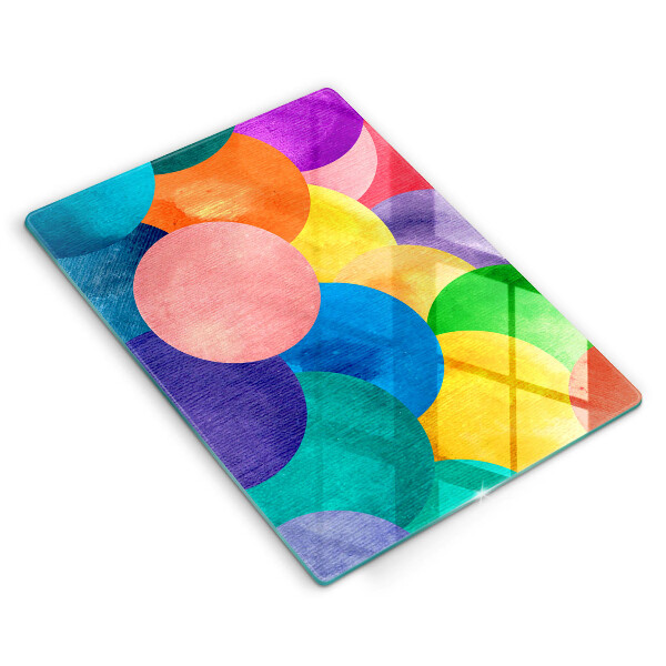 Tagliere in vetro Cerchi colorati