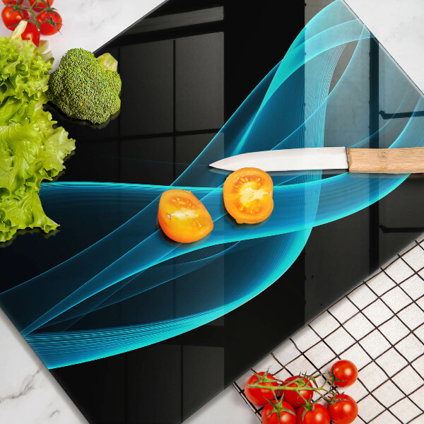 Tagliere in vetro Astrazione blu